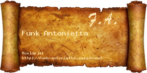 Funk Antonietta névjegykártya